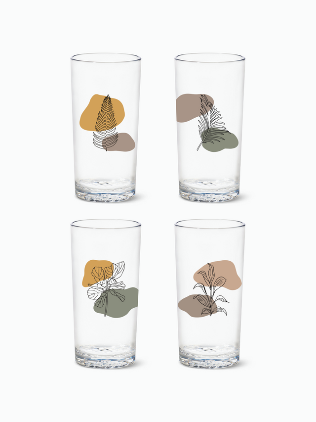 Botanical Linework- RESERVE 14oz Highball Tritan™ Copolyester Glass