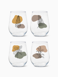 Botanical Linework - RESERVE 16oz Stemless Wine Tritan™ Copolyester Glass