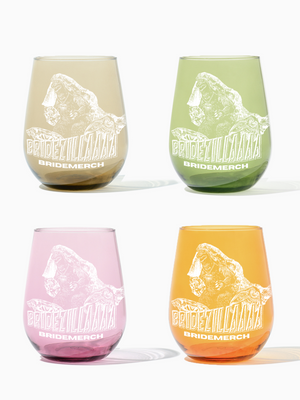 Bridezilla - Tossware × BRIDEMERCH - RESERVE 16oz Stemless Wine Color Series Tritan™ Copolyester Glass Mixed Set - White