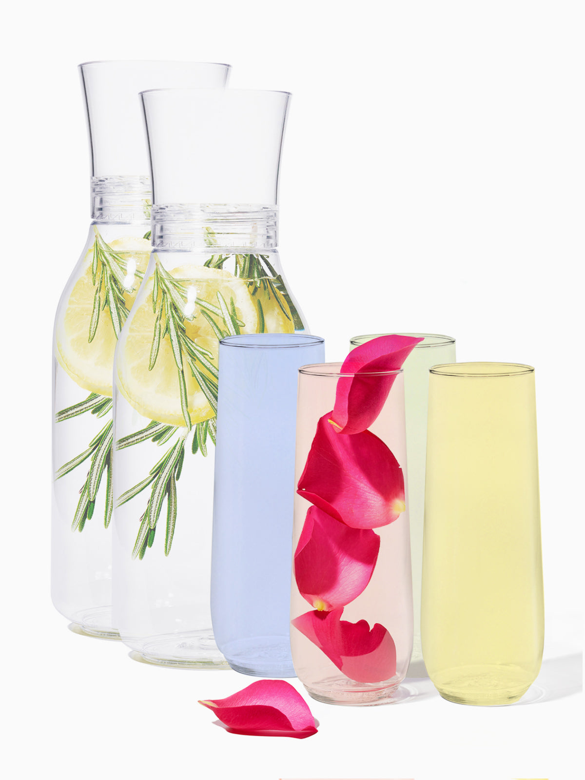 Glass Water Bottles With Lids, Water Bottle Set For Mimosa Bars