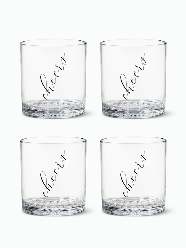 Classic Cheers (Black) - RESERVE 12oz Old Fashioned Tritan™ Copolyester Glass