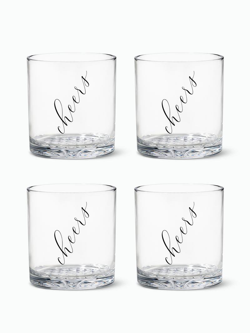 Classic Cheers (Black) - RESERVE 12oz Old Fashioned Tritan™ Copolyester Glass