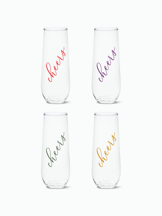Classic Cheers (Color) - RESERVE 9oz Stemless Champagne Tritan™ Copolyester Glass