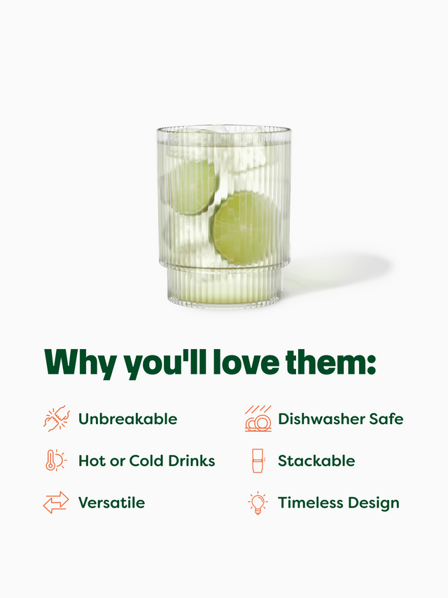 RESERVE 12oz Fluted Tumbler Tritan™ Copolyester Glass