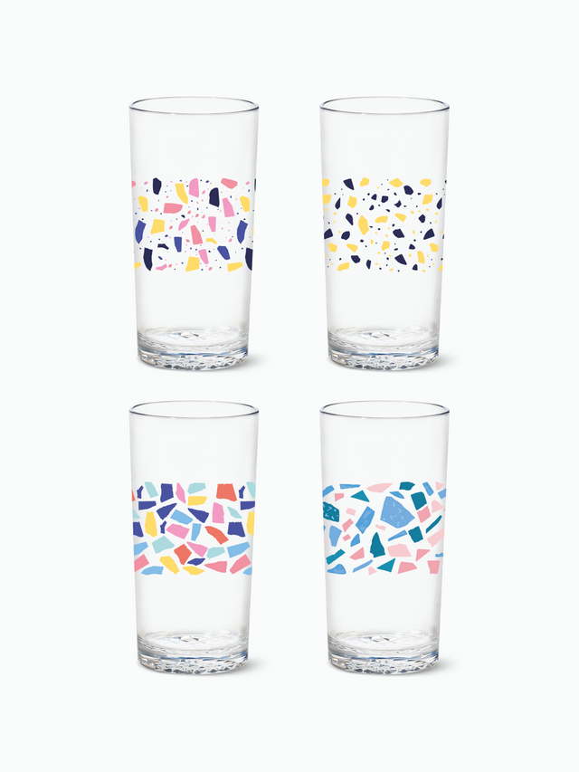 Colorful Terrazzo - RESERVE 14oz Highball Tritan™ Copolyester Glass