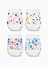 Colorful Terrazzo - RESERVE 16oz Stemless Wine Tritan™ Copolyester Glass