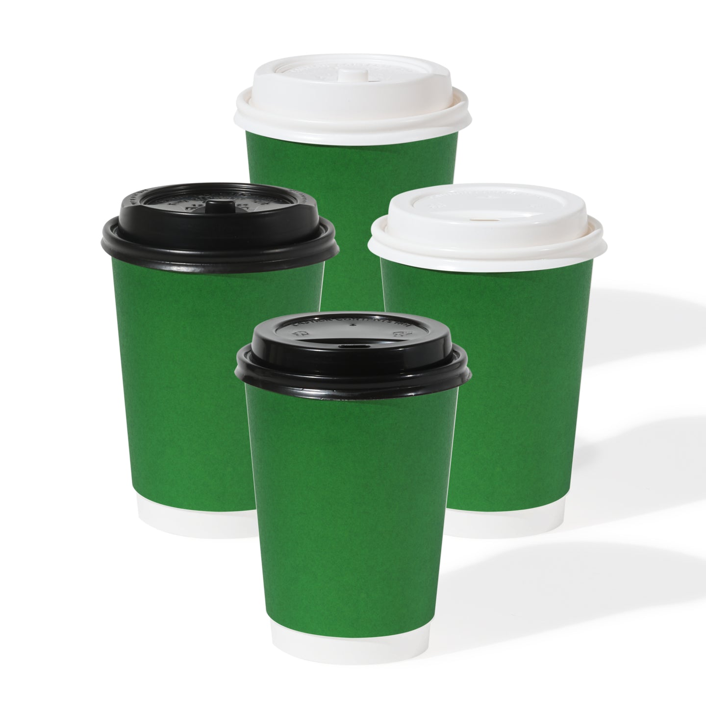 GO 12oz Double Wall Paper Pine Green Cup Bundle with Lids