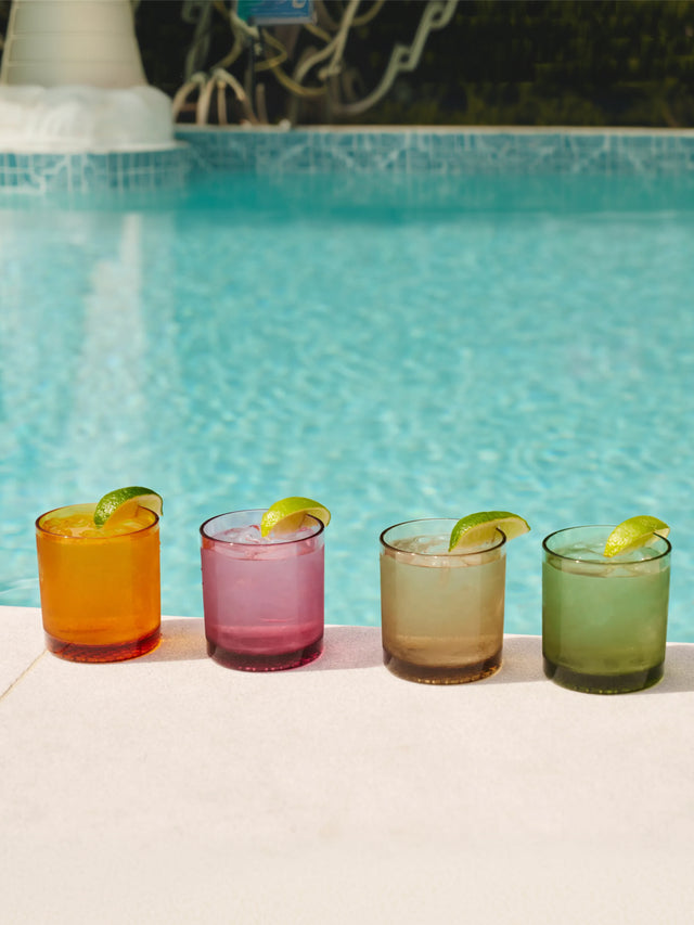 RESERVE 12oz Old Fashioned Color Series Tritan™ Copolyester Glass Mixed Set