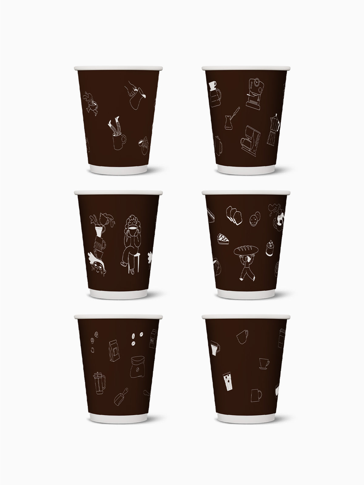 Coffee & Croissants - Go 12oz Double Wall Paper Cup