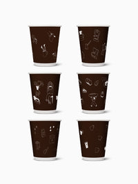 Coffee & Croissants - Go 12oz Double Wall Paper Cup
