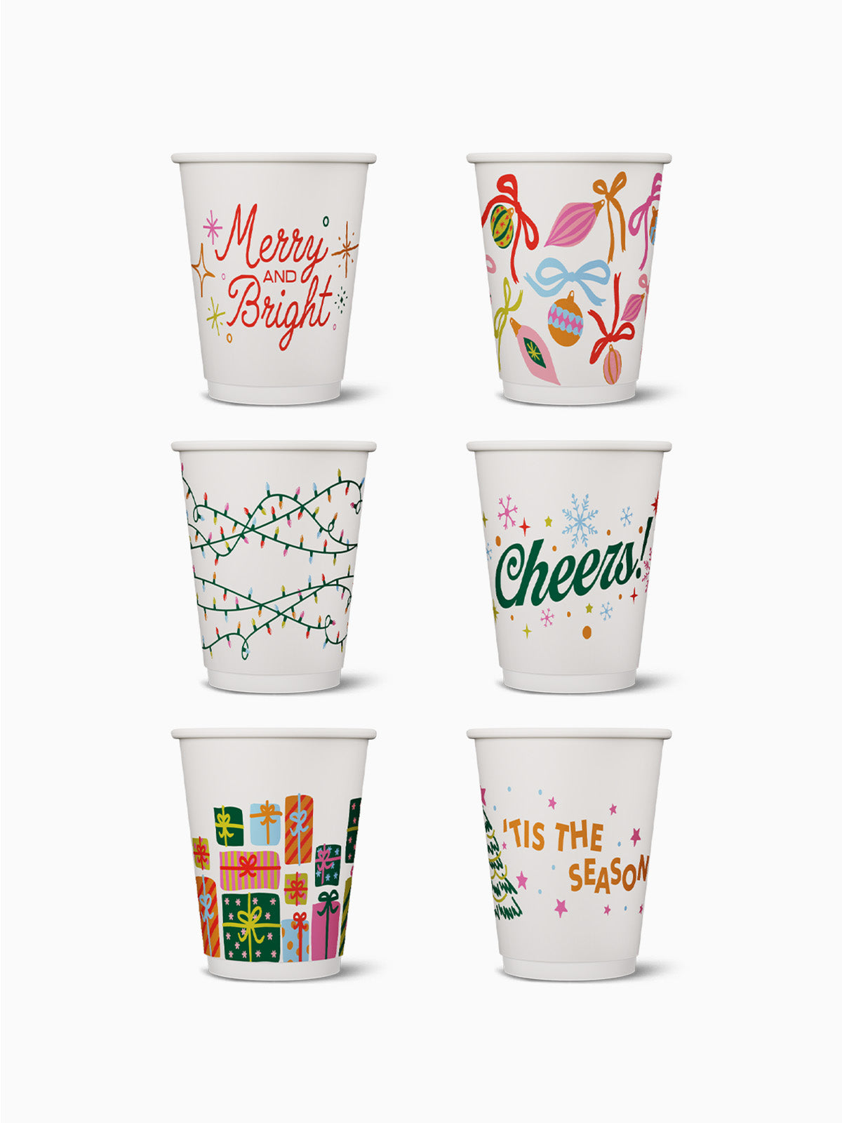 Merry & Bright - Go 12oz Double Wall Paper Cup