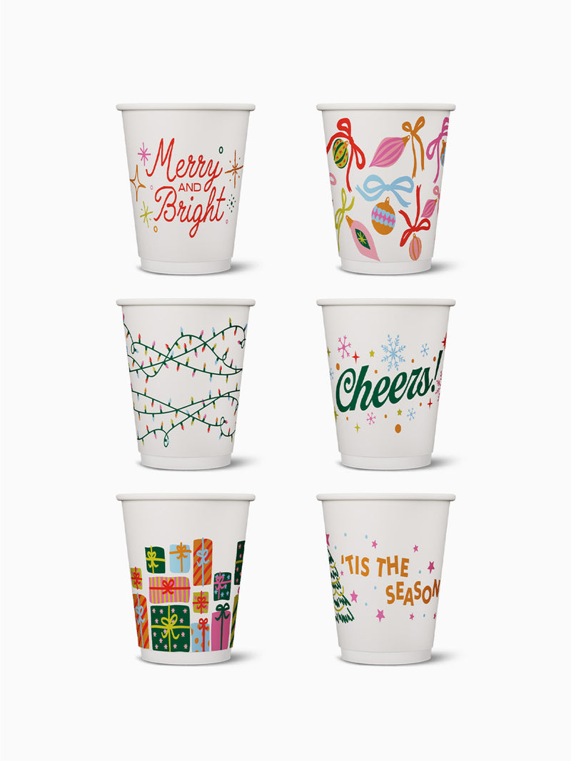 Merry & Bright - Go 12oz Double Wall Paper Cup