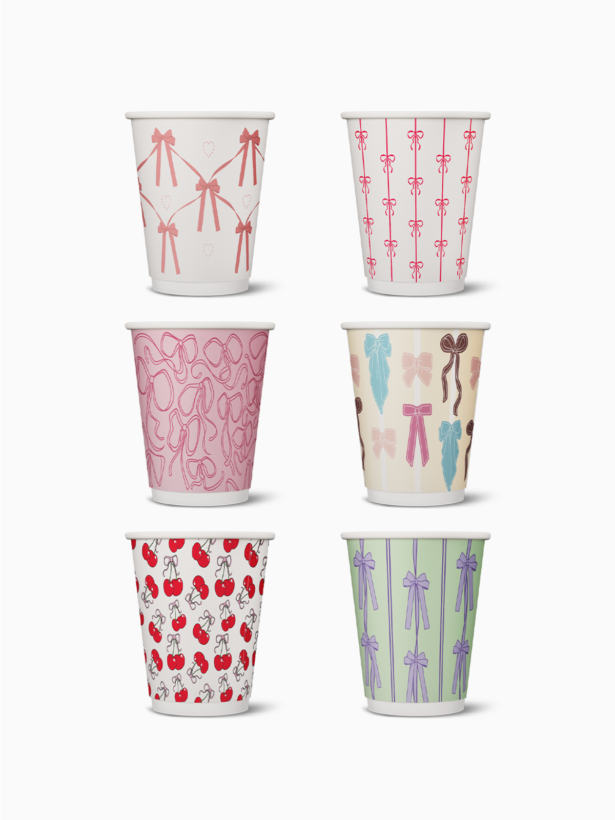 Pretty in Bows - GO 12oz Double Wall Paper Cup