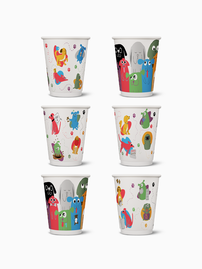 Pups - GO 12oz Double Wall Paper Cup