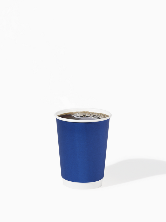 GO 12oz Double Wall Paper Cobalt Blue Cup Bundle with Lids