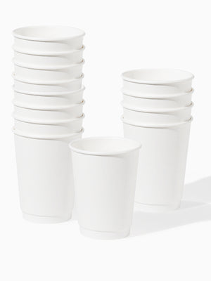 GO 12oz Double Wall Paper Cup White - Bulk - 500/Case