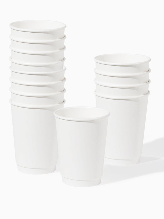 GO 12oz Double Wall Paper Cup White - Bulk