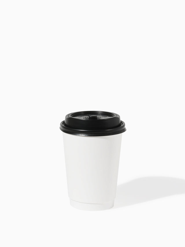 GO 12oz Double Wall Paper White Cup Bundle with Lids