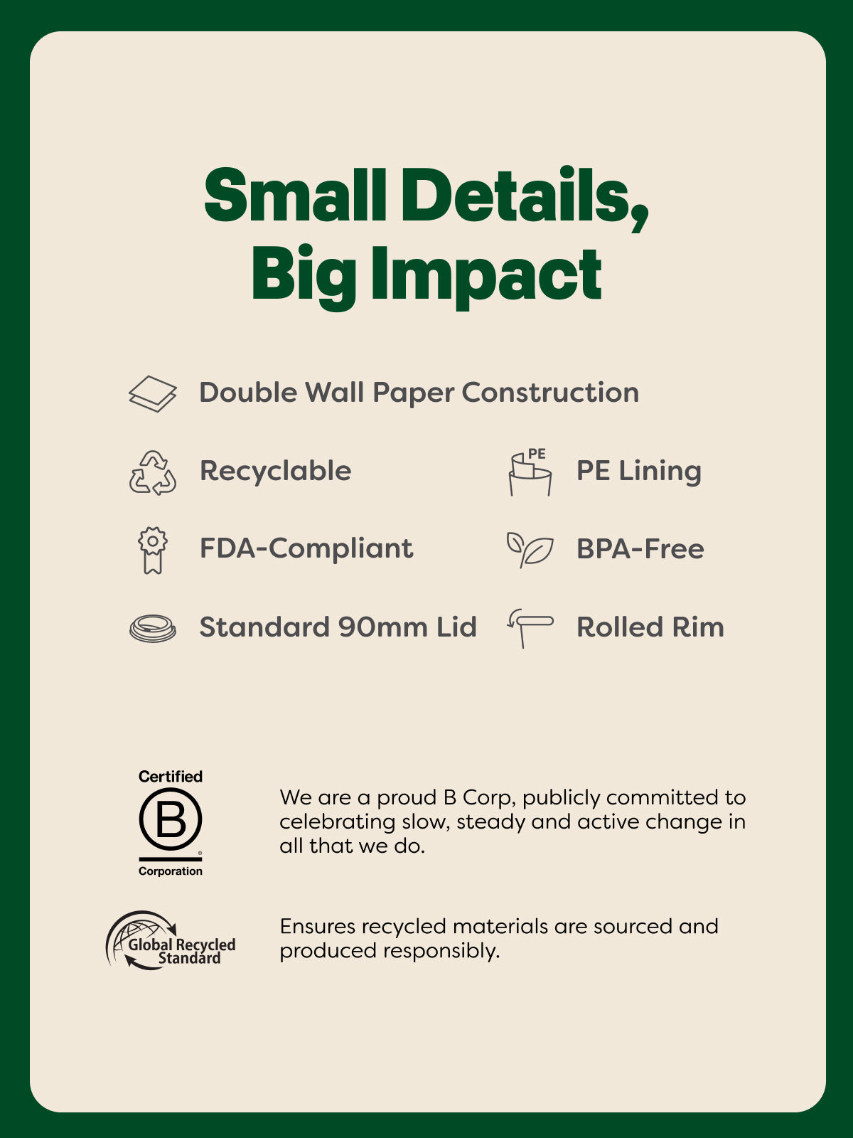 GO 12oz Double Wall Paper White Cup Bundle with Lids