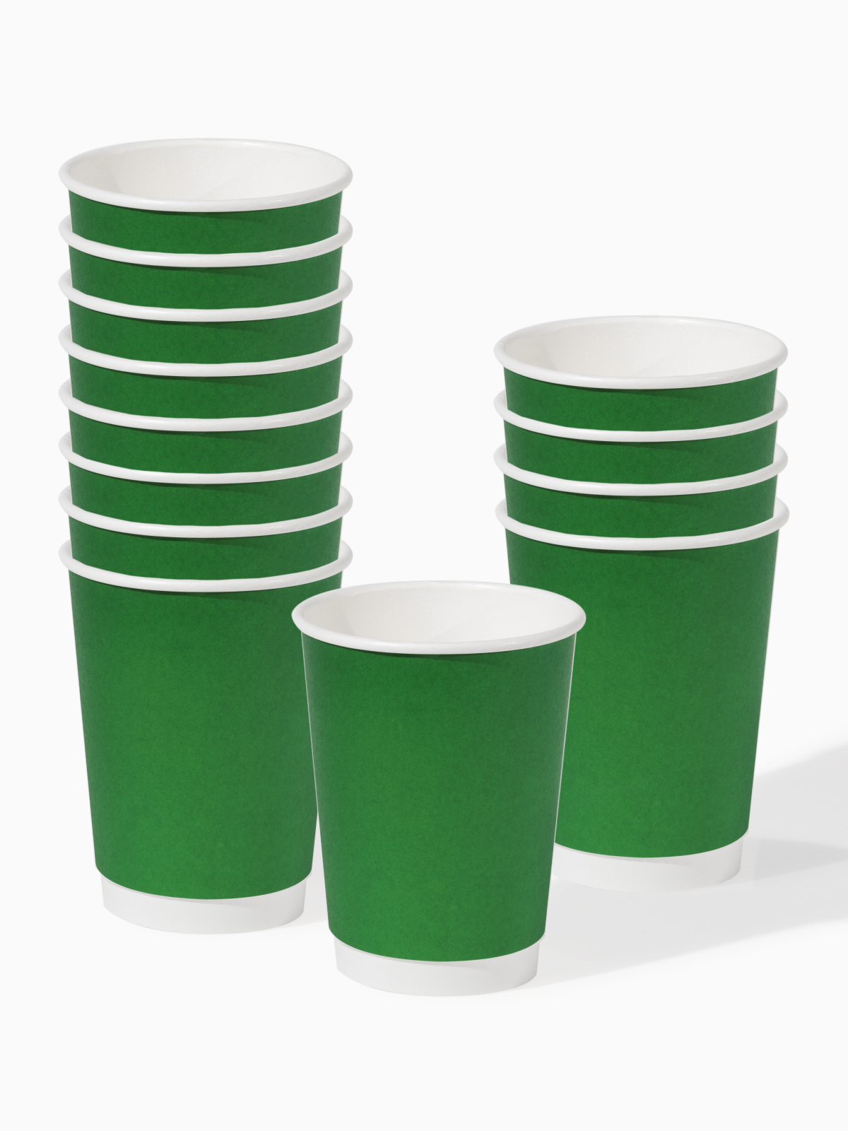 GO 12oz Double Wall Paper Cup Pine Green - Bulk