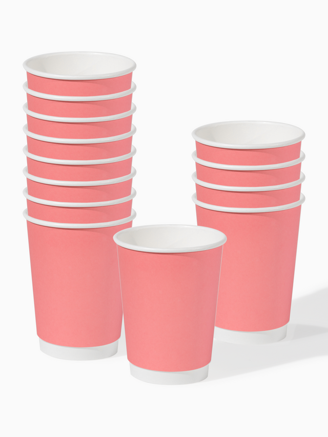 GO 12oz Double Wall Paper Cup Blush Pink - Bulk