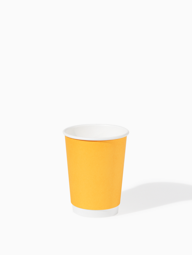 GO 12oz Double Wall Paper Cup Butter Yellow