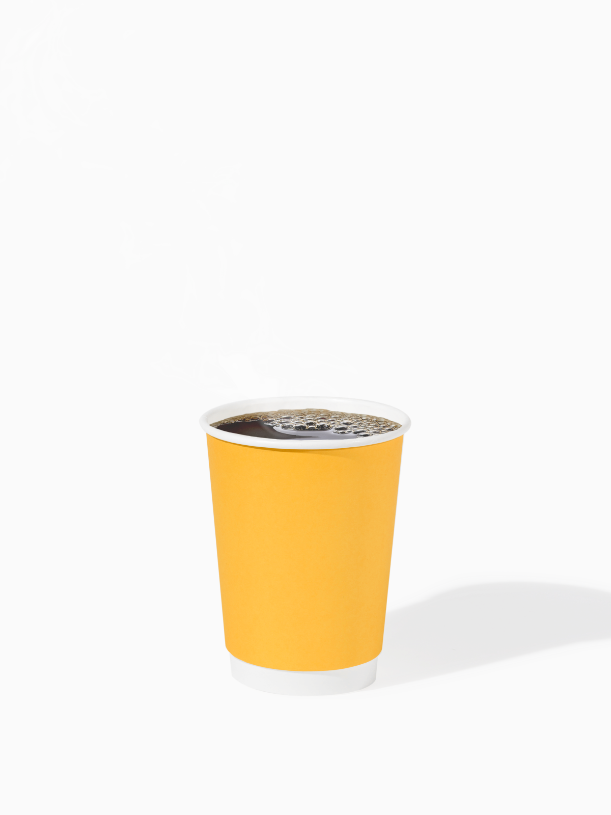 GO 12oz Double Wall Paper Butter Yellow Cup Bundle with Lids