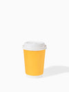 GO 12oz Double Wall Paper Butter Yellow Cup Bundle with Lids