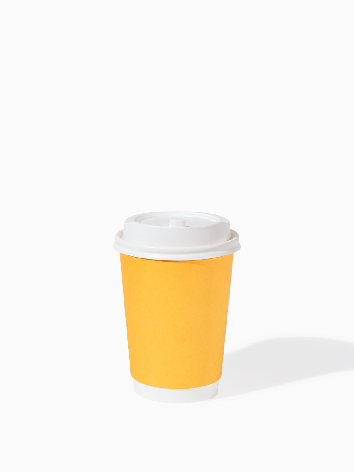 GO 12oz Double Wall Paper Butter Yellow Cup Bundle with Lids