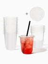 GO 16oz Rounded Bottom PET Arc Cup + Straw Lids Bundle