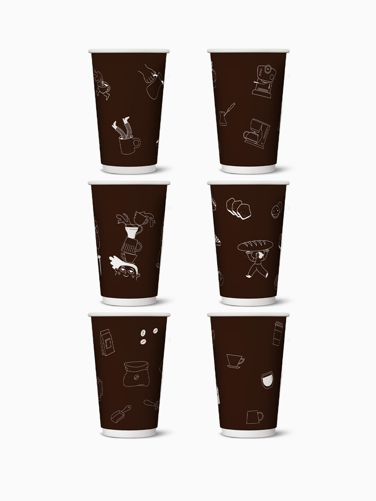 Coffee & Croissants - Go 16oz Double Wall Paper Cup