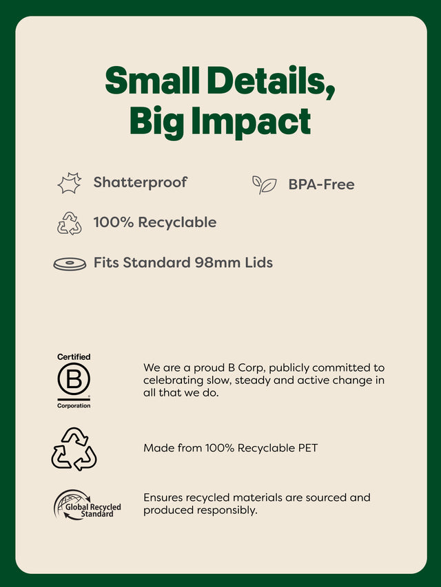 NATURAL 20oz Rounded Bottom Compostable Arc 98mm Cup