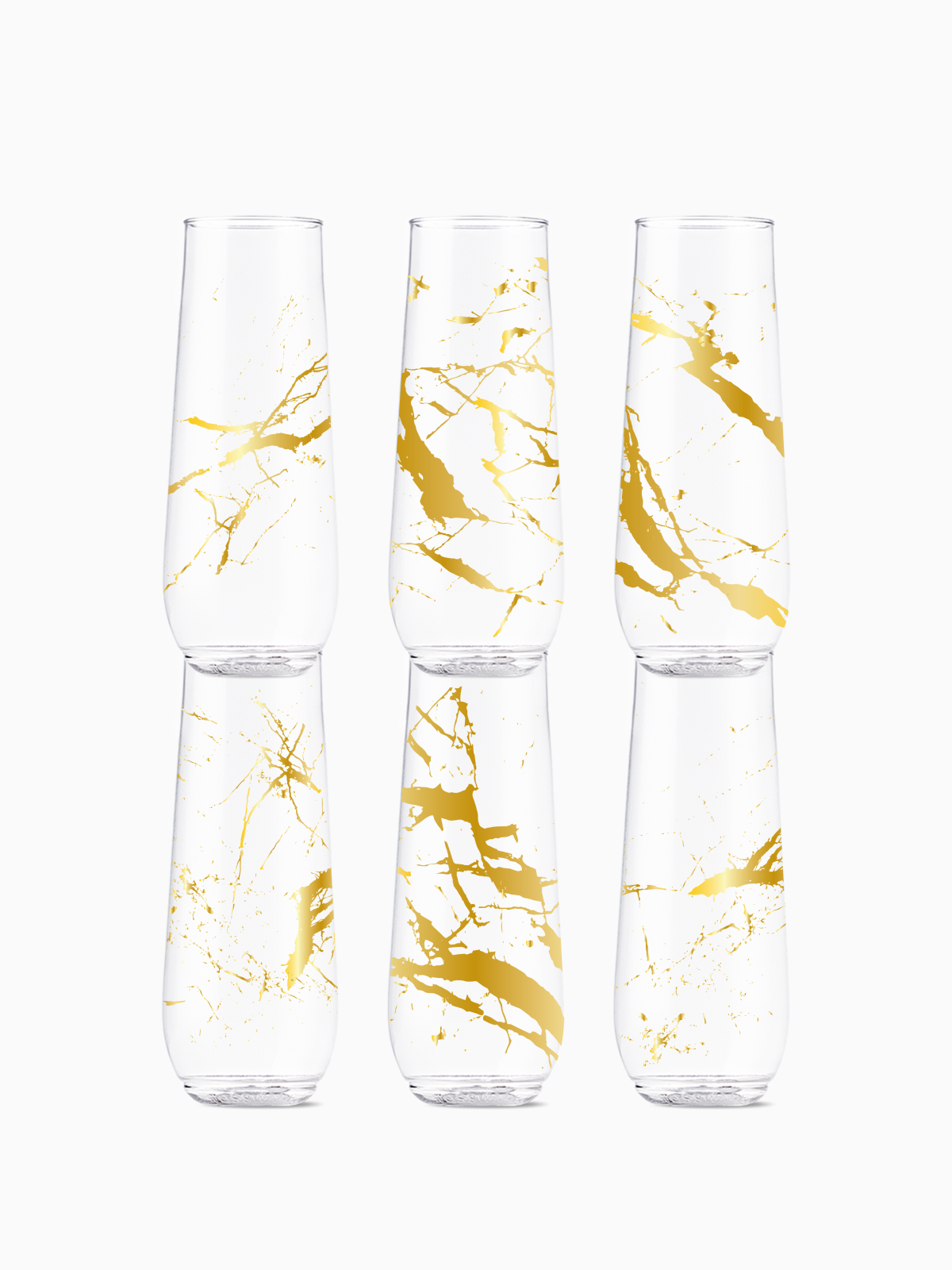 Gold Foil Marble 2.0 - POP 9oz Flute