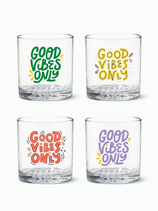 Good Vibes Only - RESERVE 12oz Old Fashioned Tritan™ Copolyester Glass