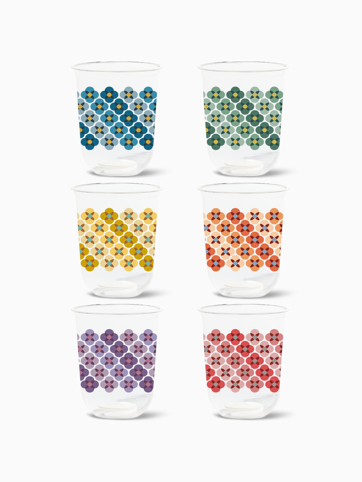 70's Flower Pattern - NATURAL 16oz Arc