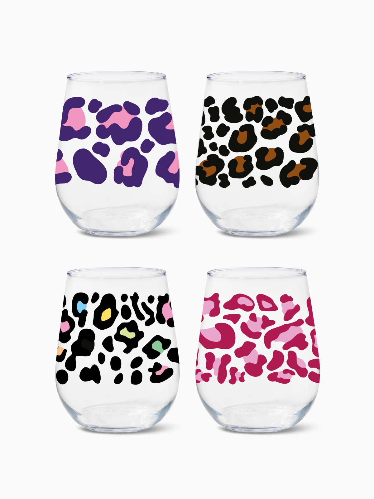 Leopard - RESERVE 16oz Stemless Wine Tritan™ Copolyester Glass