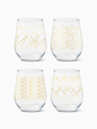 Linear Gold - RESERVE 16oz Stemless Wine Tritan™ Copolyester Glass