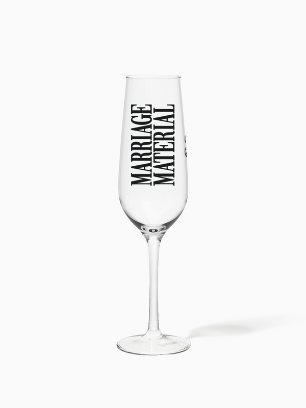 Marriage Material™ - TOSSWARE × BRIDEMERCH - RESERVE 9oz Champagne Tritan™ Copolyester Glass - Black