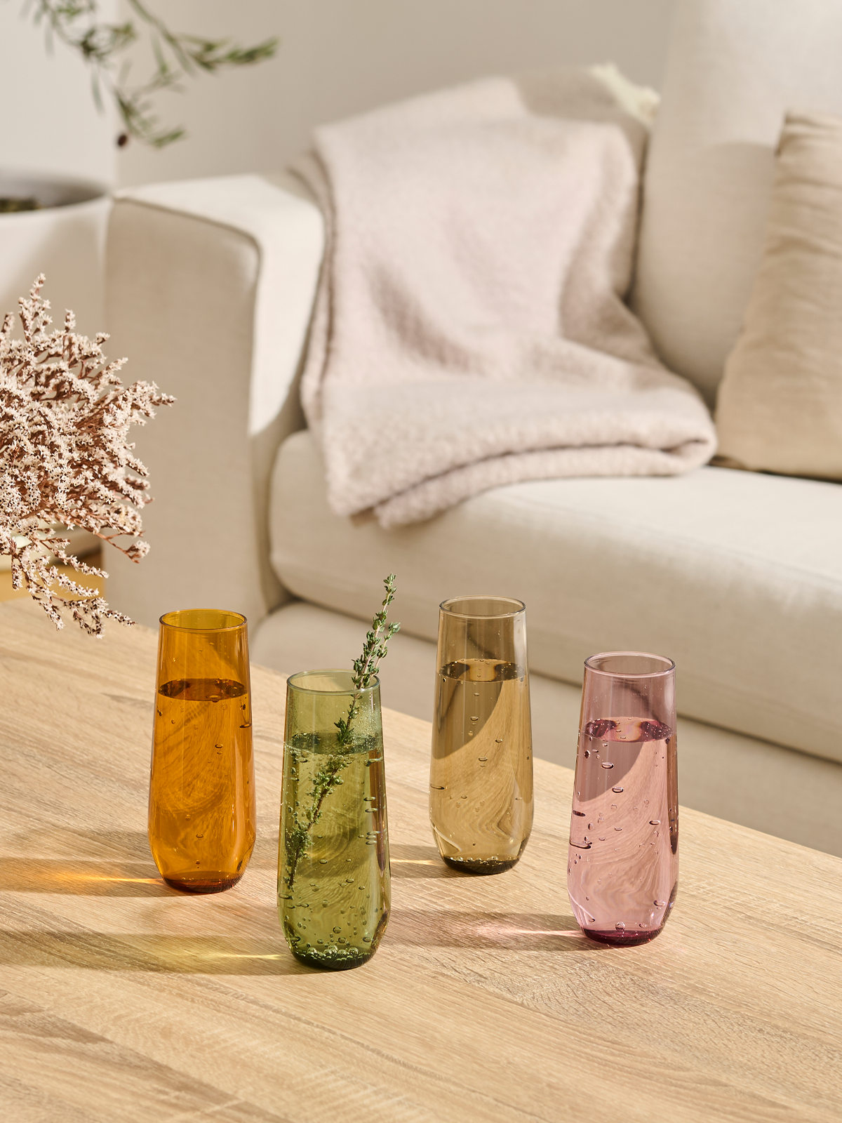 MSRP RESERVE 9oz Stemless Champagne Tritan™ Copolyester Glass - Mixed Color Set