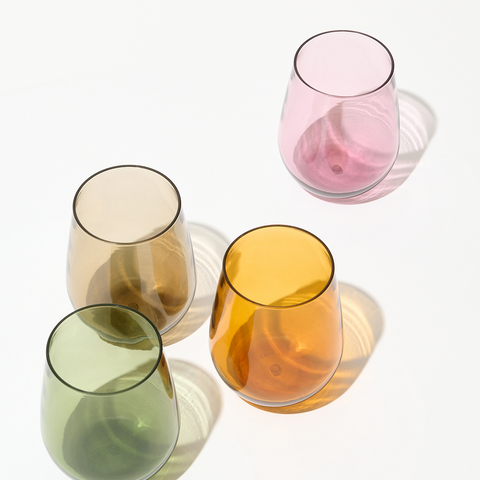 RESERVE 16oz Stemless Wine Color Series Tritan™ Copolyester Glass Mixe ...