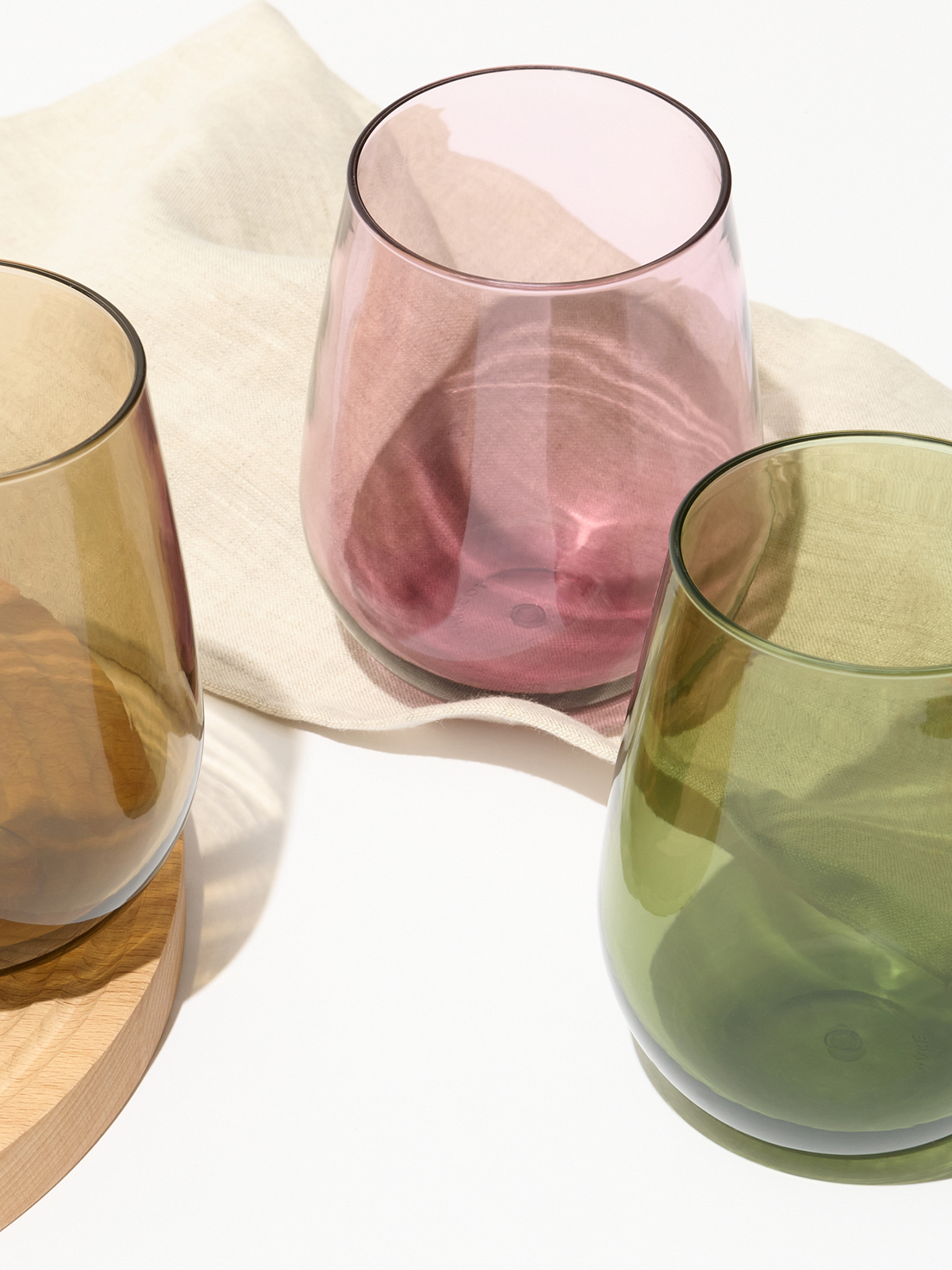 RESERVE 16oz Stemless Wine Color Series Tritan™ Copolyester Glass Mixed Set - Bulk