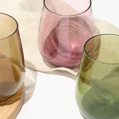 RESERVE 16oz Stemless Wine Color Series Tritan™ Copolyester Glass Moss ...