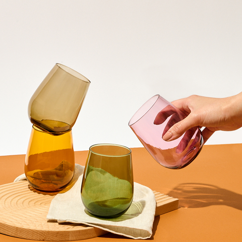 RESERVE 16oz Stemless Wine Color Series Tritan™ Copolyester Glass Mixe ...