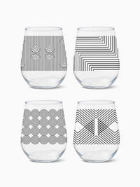 Modern Geometric - RESERVE 16oz Stemless Wine Tritan™ Copolyester Glass