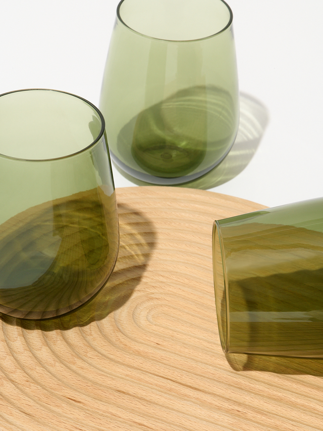 RESERVE 16oz Stemless Wine Color Series Tritan™ Copolyester Glass Moss