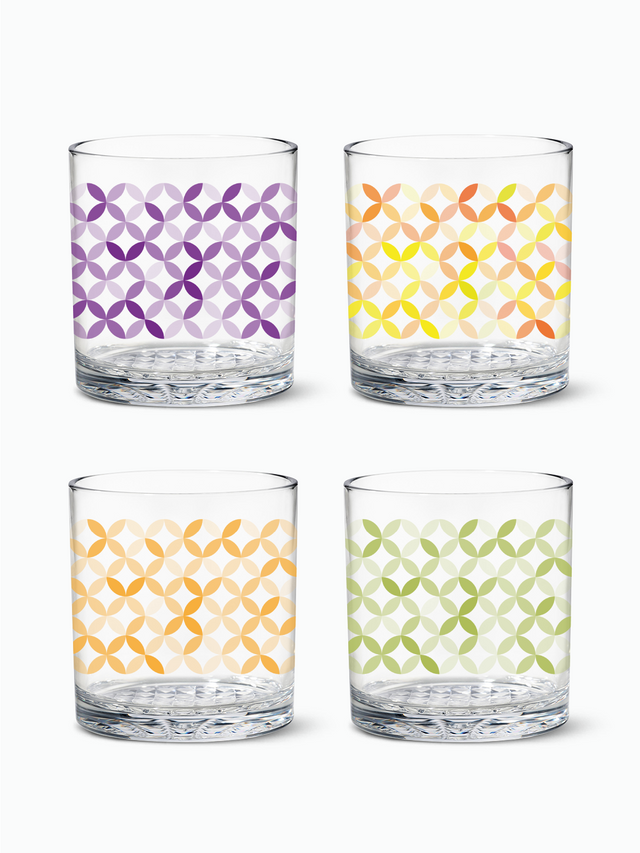 Multi-Color Ribbon - RESERVE 12oz Old Fashioned Tritan™ Copolyester Glass