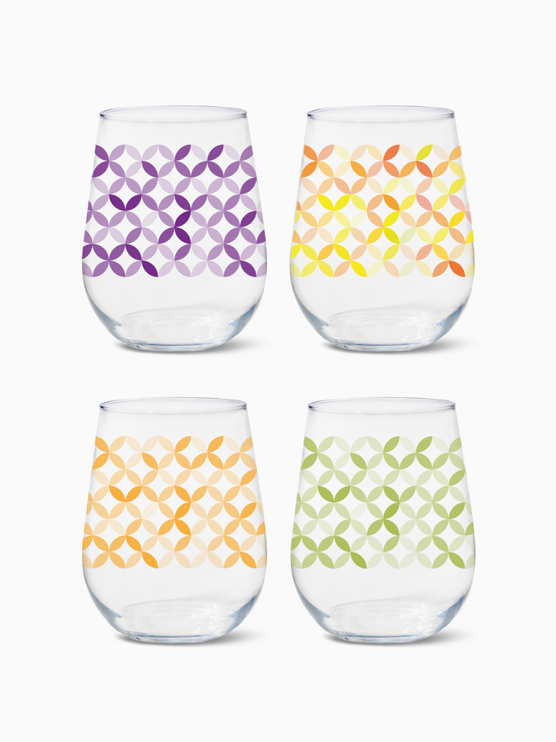 Multi-Color Ribbon - RESERVE 16oz Stemless Wine Tritan™ Copolyester Glass