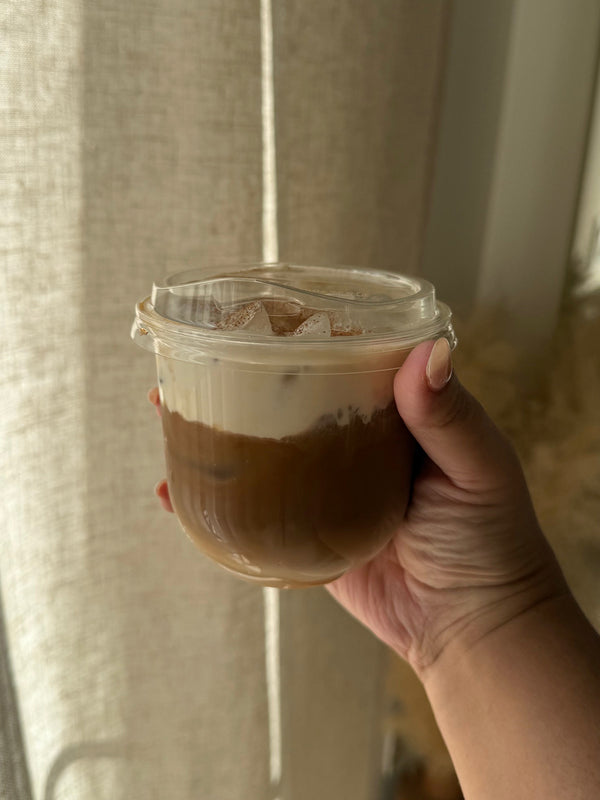 NATURAL 12oz Rounded Bottom Compostable Arc Cup & Sip Lid Bundle