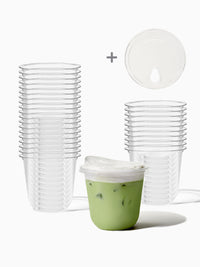 NATURAL 12oz Rounded Bottom Compostable Arc 98mm Cup & Sip Lid Bundle