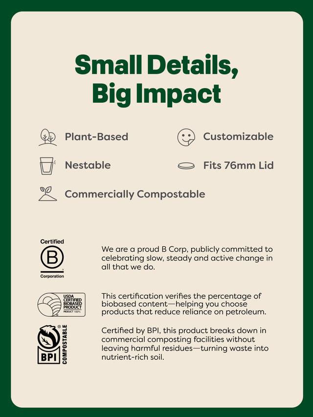 NATURAL 16oz Classic Compostable Cup - Bulk - 1000/Case